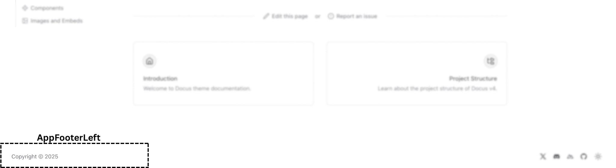 App footer left visualisation